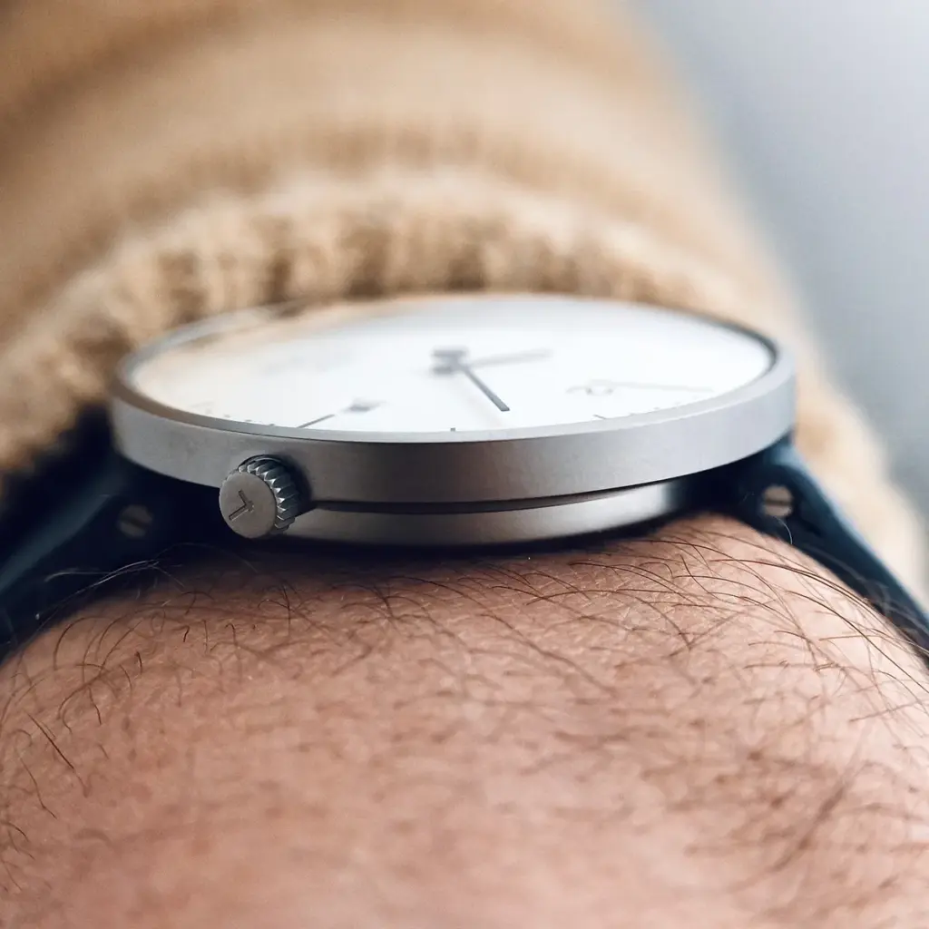 Grade 5 titanium watch case detail by Lebond