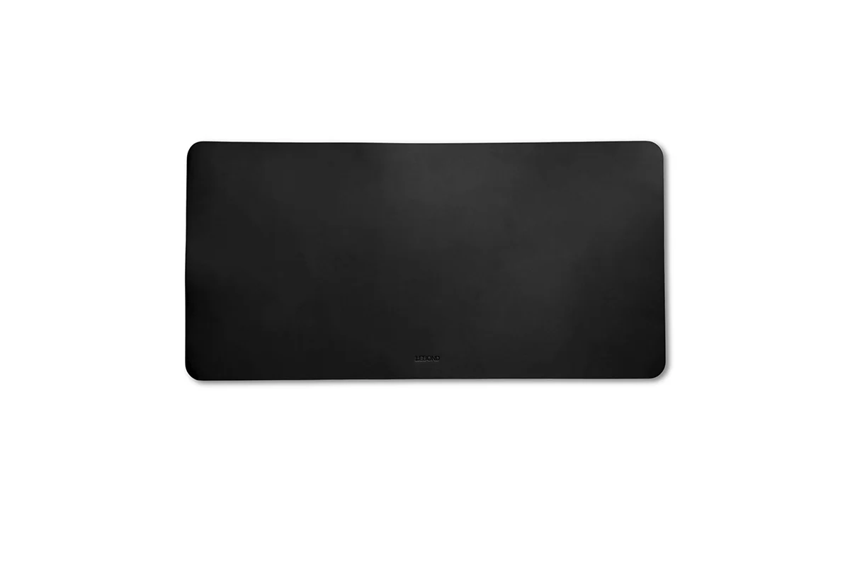 Lebond Leather Desk Pad in black leather – handmade writing desk mat
