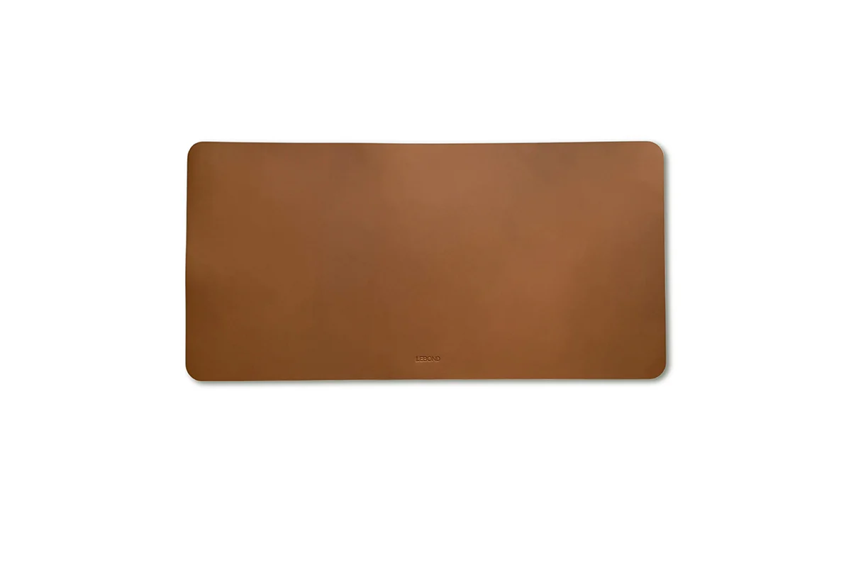 Lebond Leather Desk Pad in brown leather – handmade writing desk mat