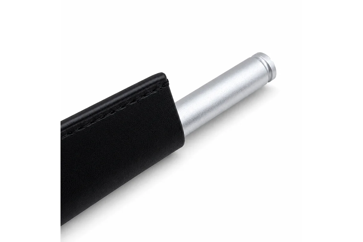 Lebond Moneo Pen Original Edition sliding into its handmade leather sleeve