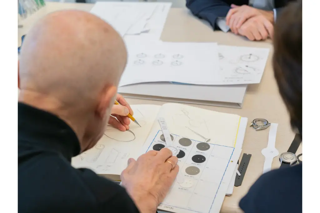 Norman Foster sketching the Lebond Norman Foster watch
