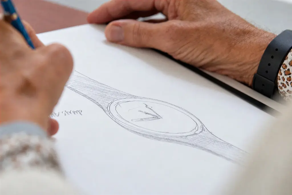 Norman Foster drawing the Lebond Norman Foster watch