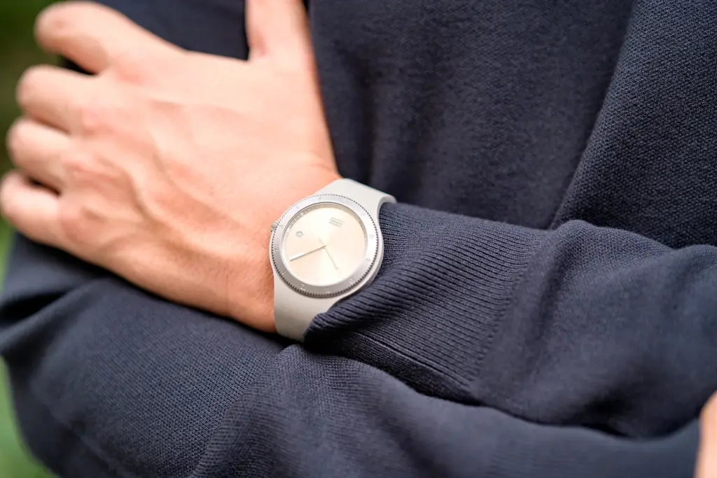 Lebond Norman Foster Natural Titanium Edition on the wrist