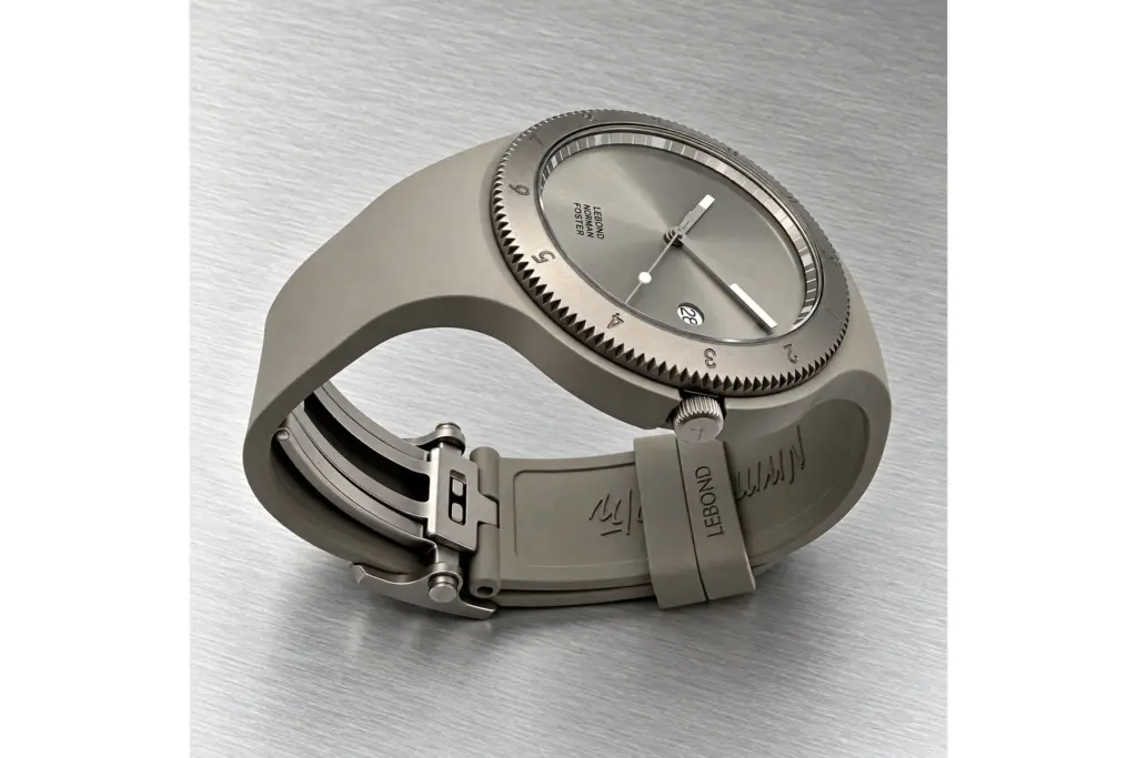 Lebond Norman Foster Natural Titanium Edition integrated strap and clasp