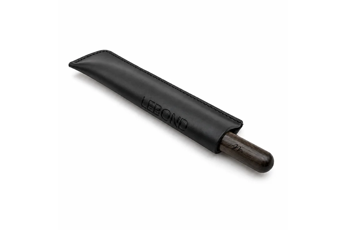 Lebond Souto Moura Pen Black Edition in its handmade black leather sleeve