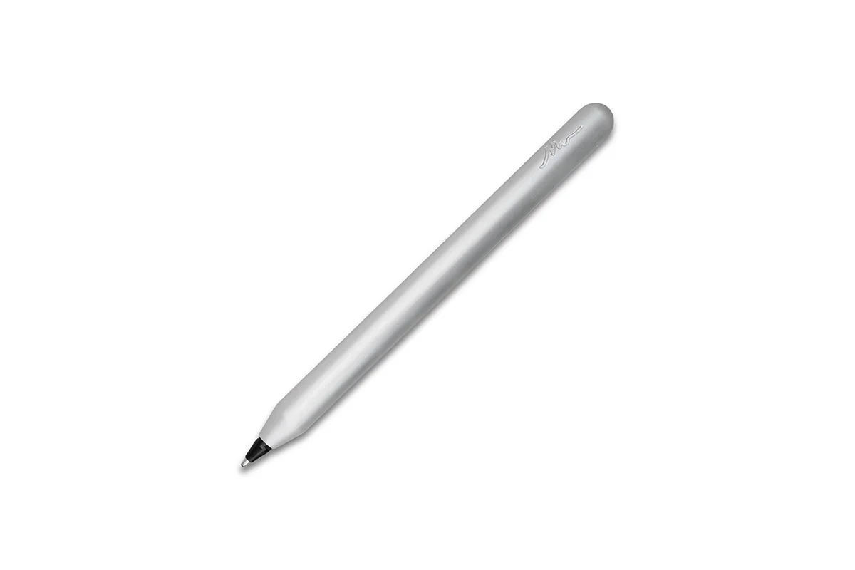 Lebond Souto Moura Pen Original Edition in sandblasted natural anodized aluminium, designed by architect Eduardo Souto de Moura